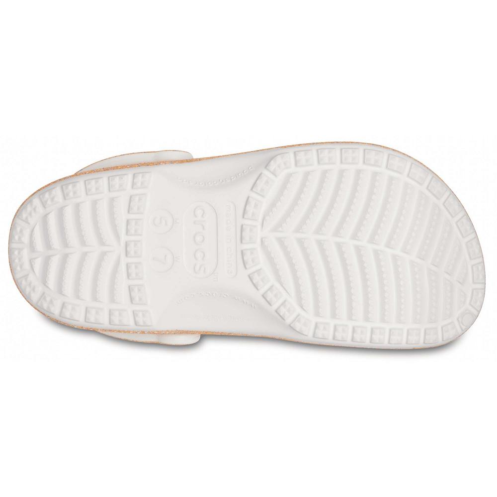 Orange / Gold Women's Crocs Classic Glitter Clogs | NZ 0124ZUTG